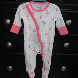 Jessica Simpson flamingo footed pajamas